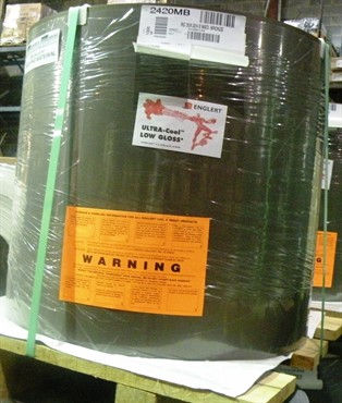 coil with warning label for contractors on storage
